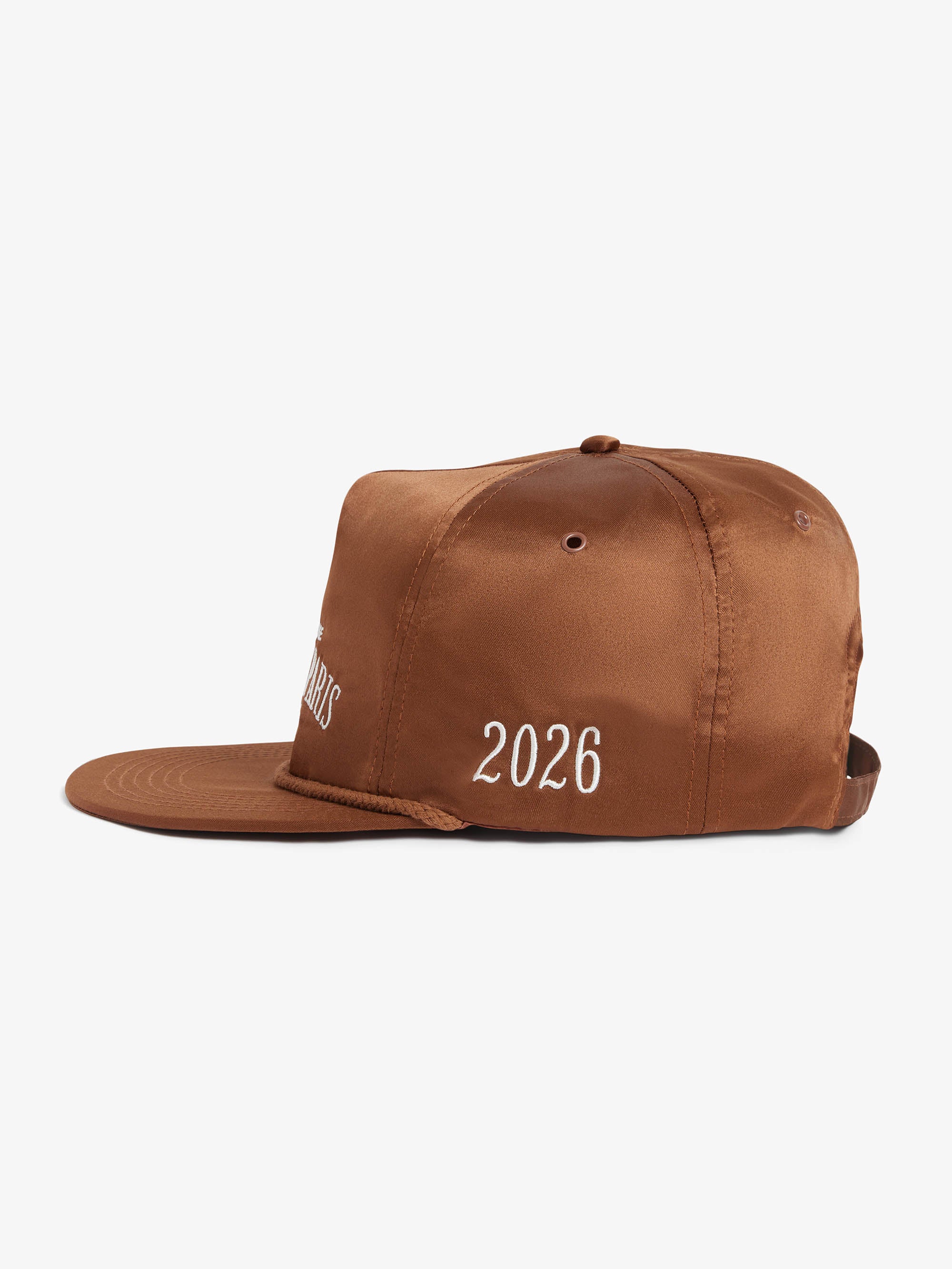 La casquette Odyssée en satin marron - Image 2