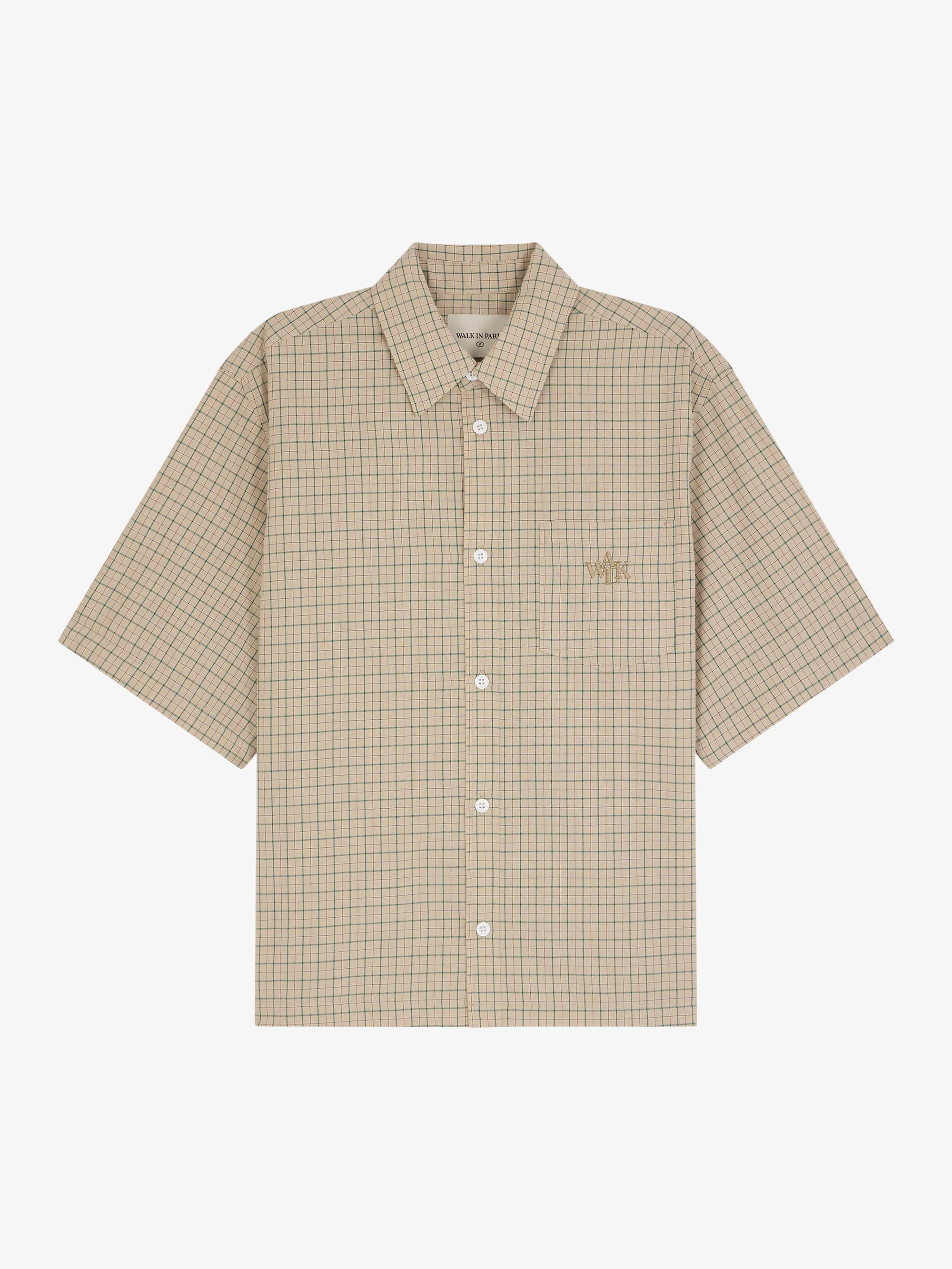 La chemise à manches courtes beige