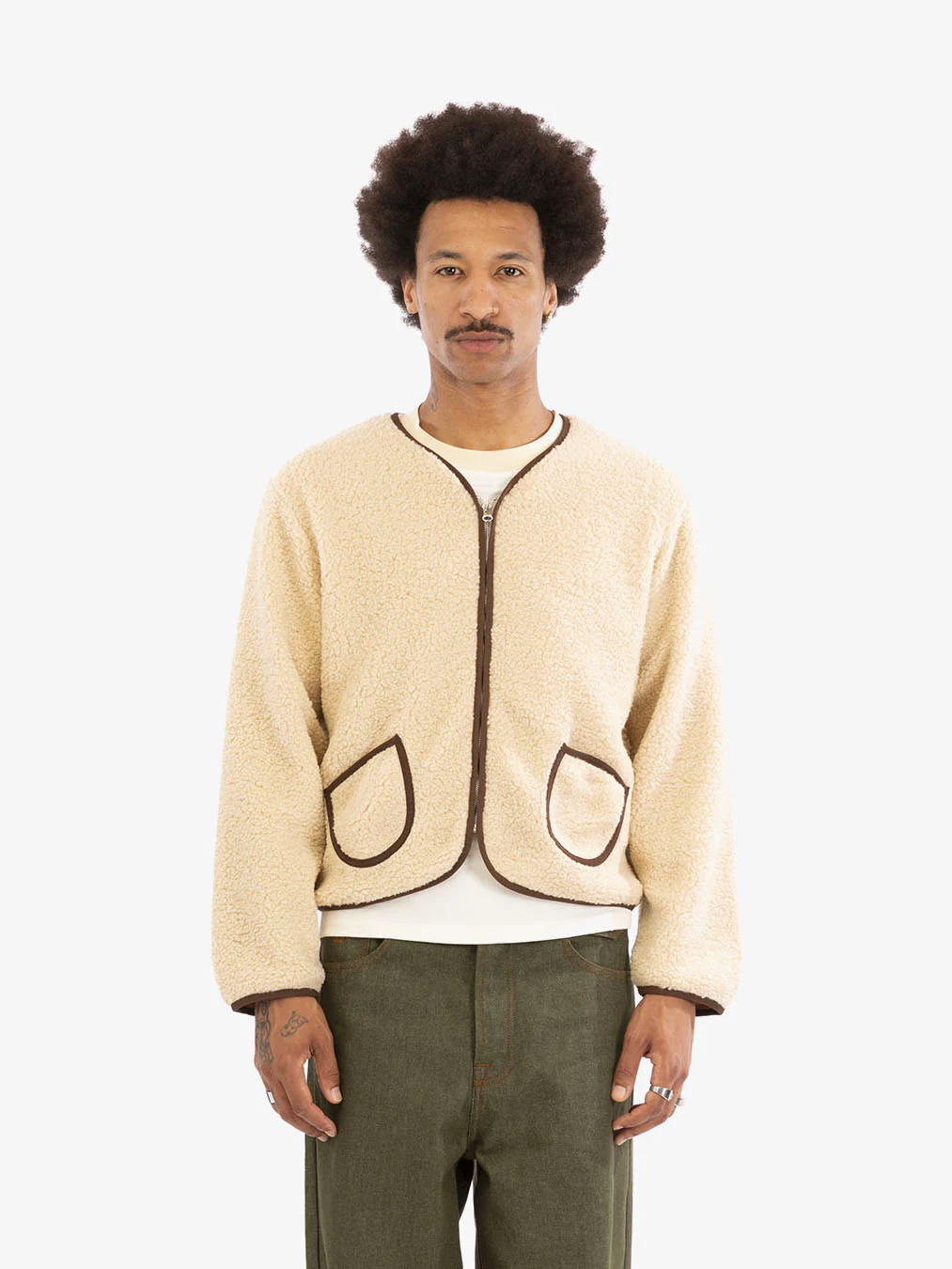 La veste de berger beige à manches longues - Image 2