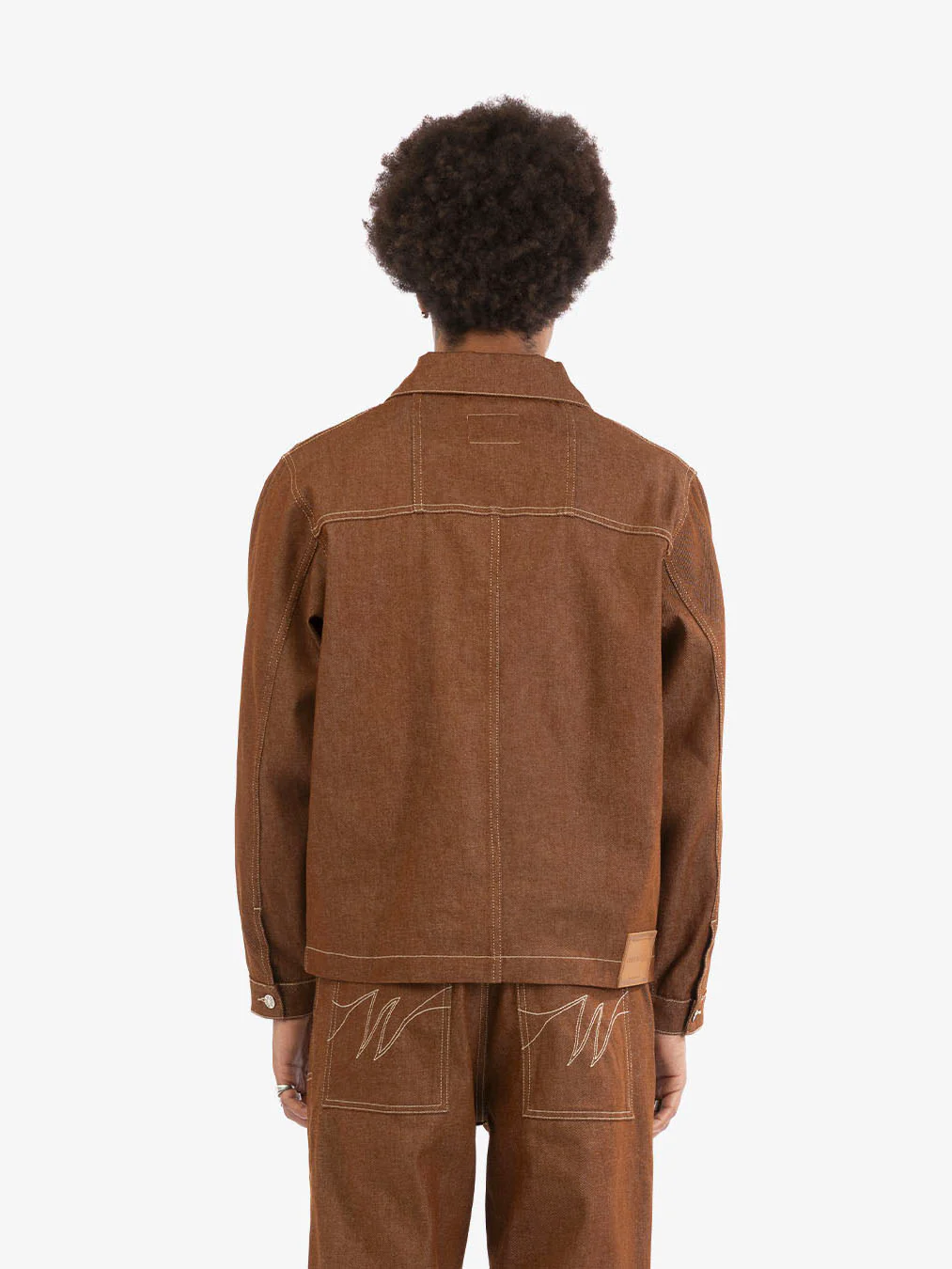 La veste de menuisier en denim marron - Image 4