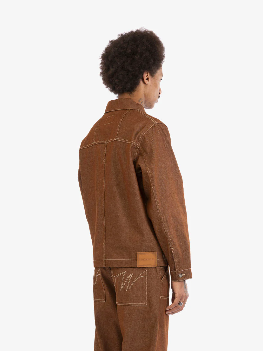 La veste de menuisier en denim marron - Image 5