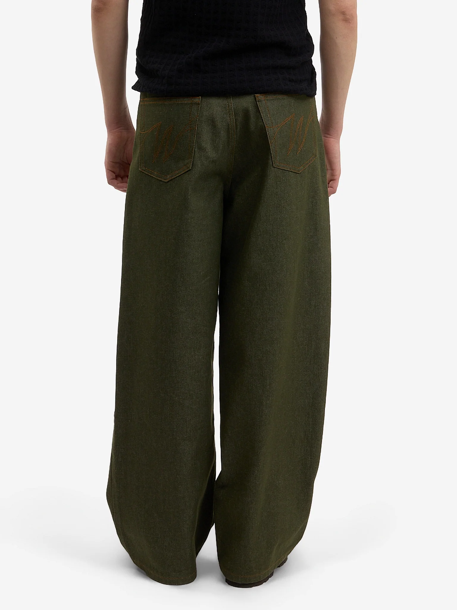 Le pantalon baggy en denim brut vert - Image 7