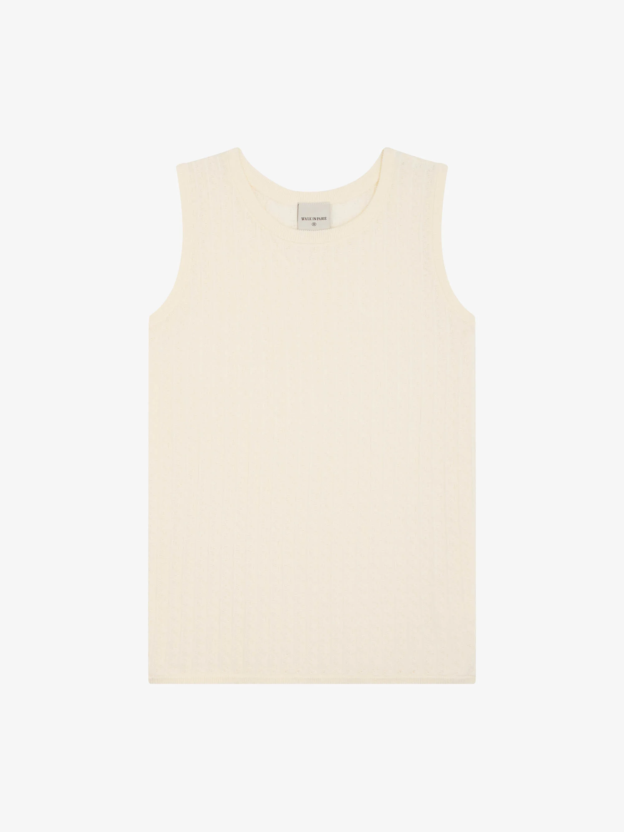 Le débardeur en maille beige
