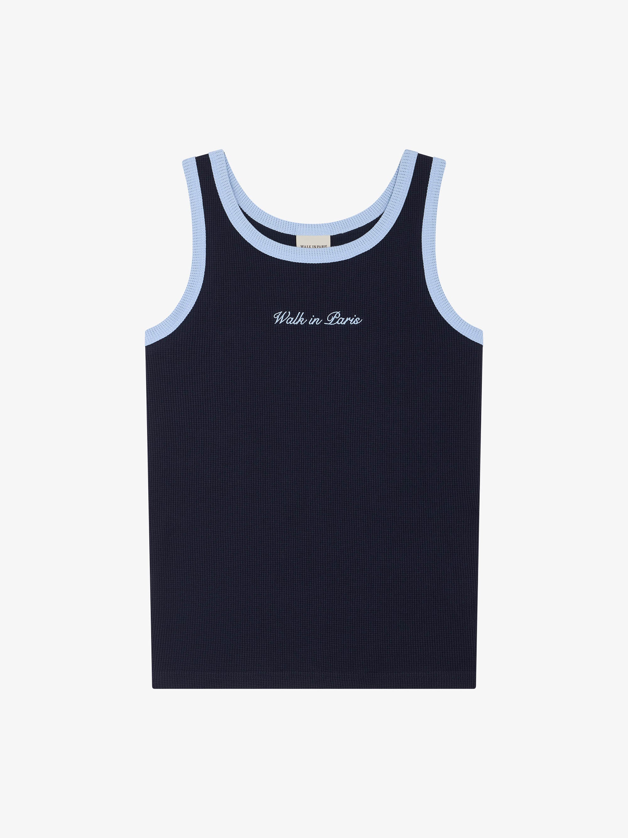 Le débardeur gaufré bleu