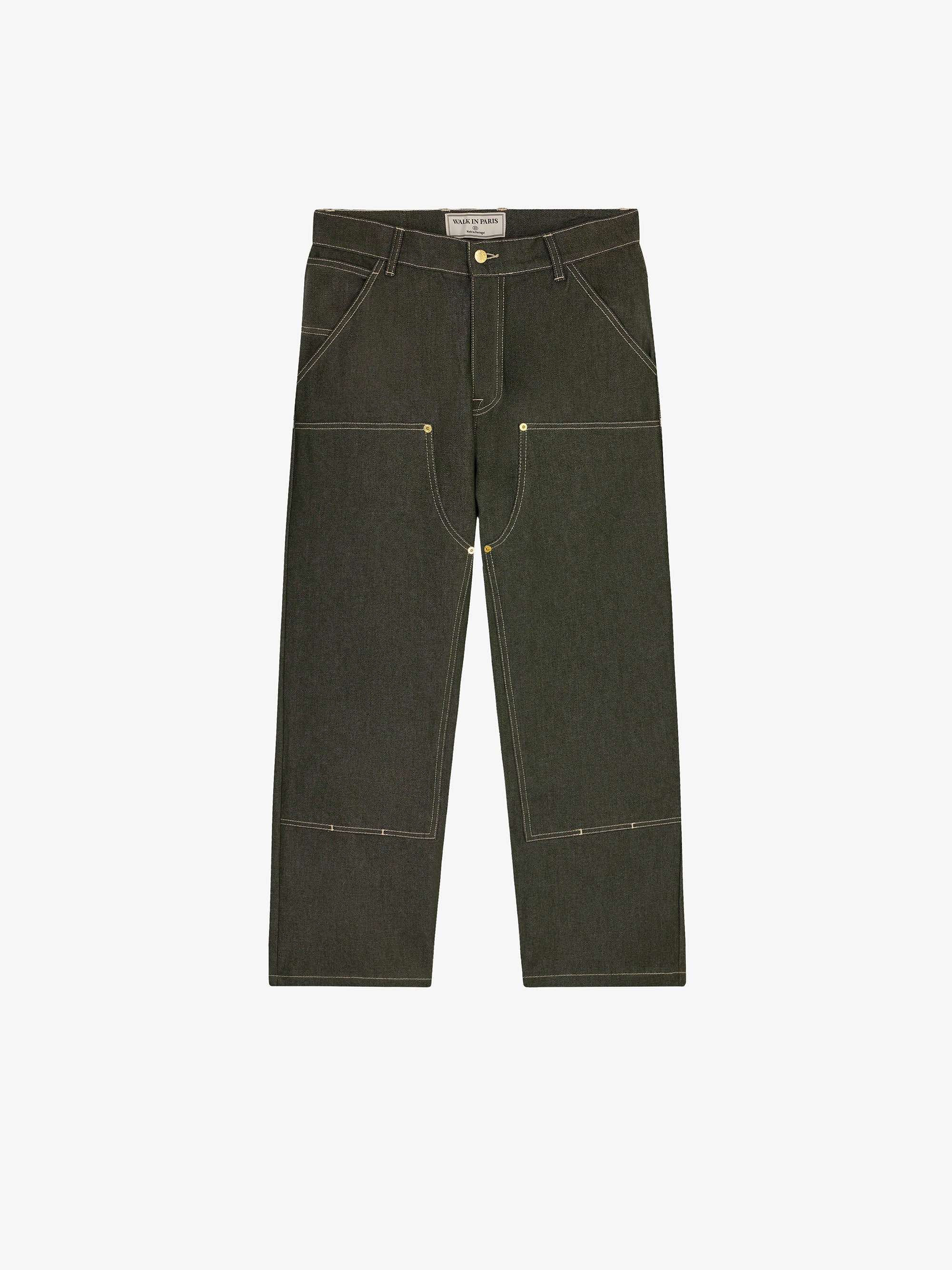 Le pantalon du menuisier en denim vert