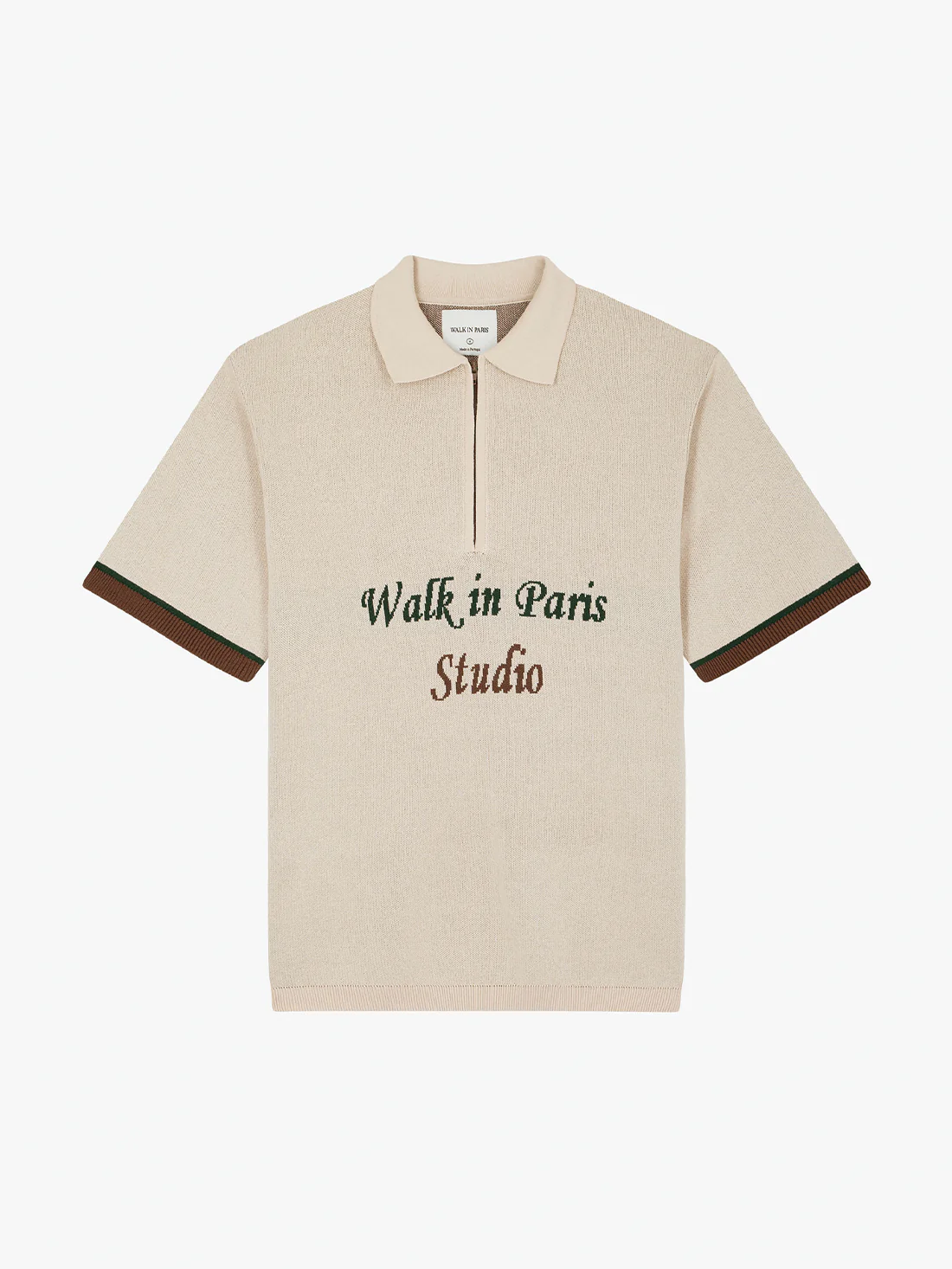 Le polo en maille beige