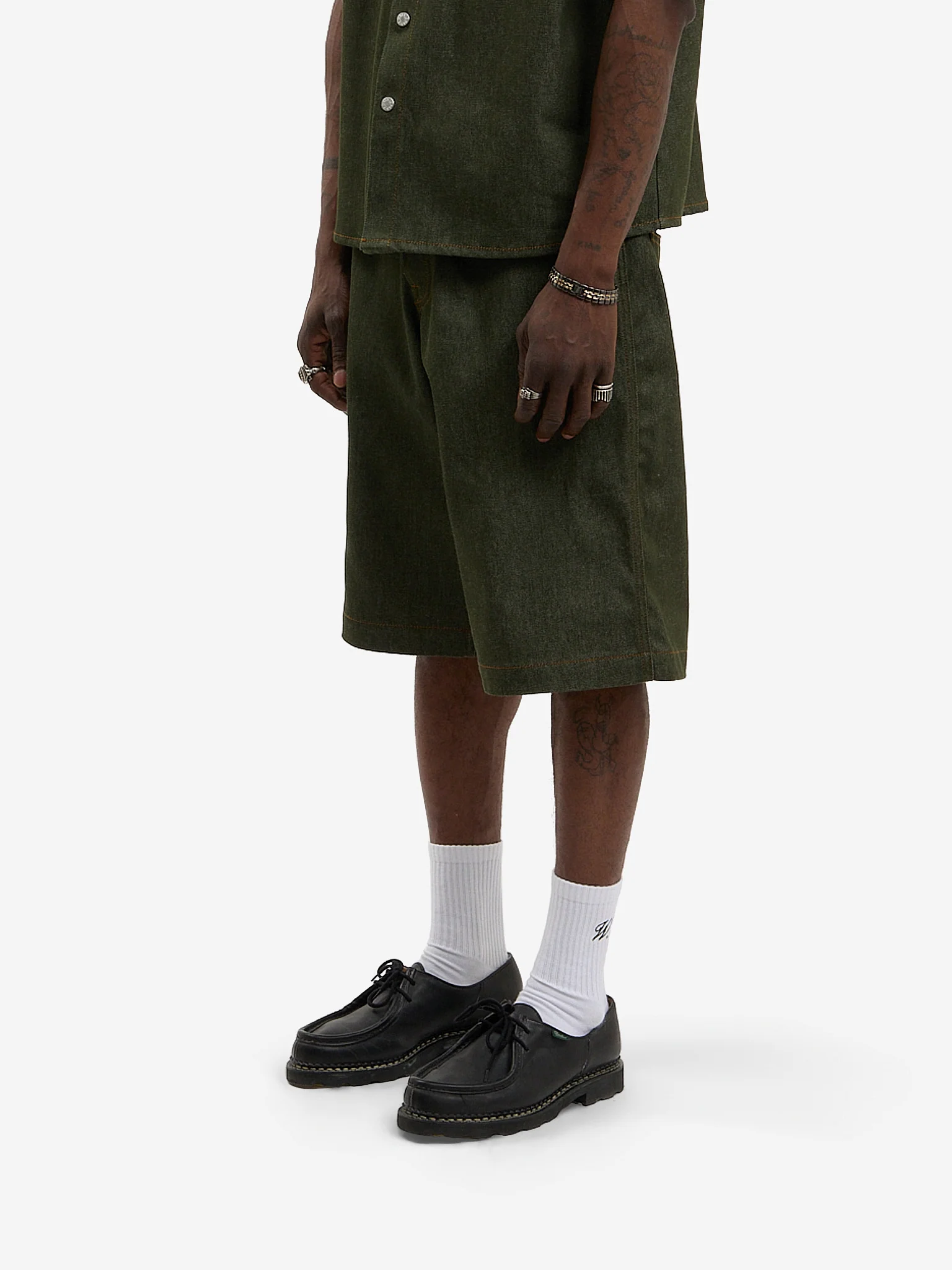 Le short baggy en denim brut vert - Image 4