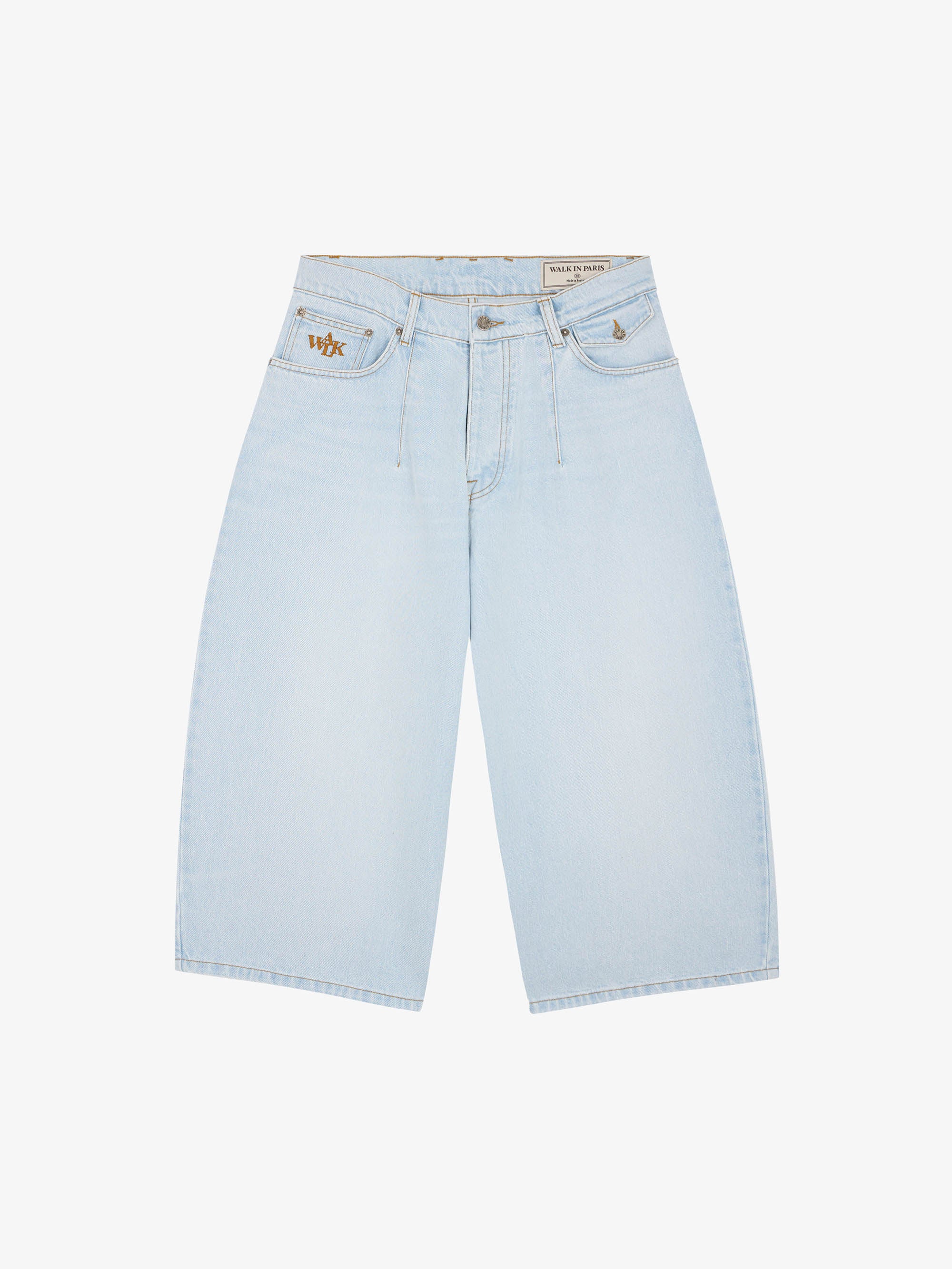 Le short ballon en denim clair délavé